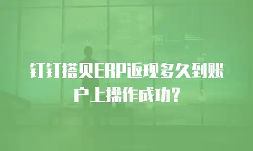 钉钉搭贝ERP返现多久到账户上操作成功？