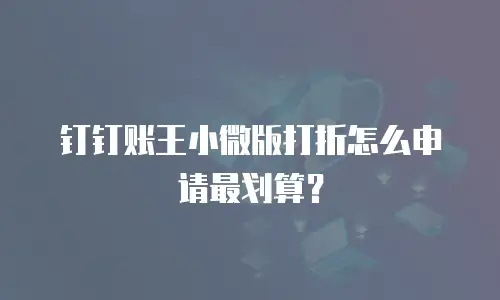 钉钉账王小微版打折怎么申请最划算？