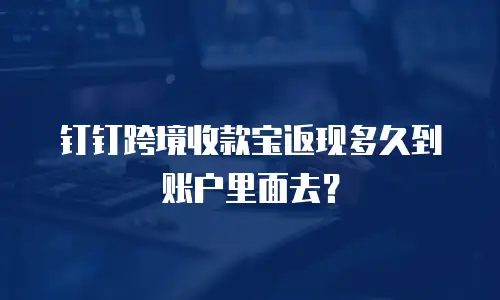 钉钉跨境收款宝返现多久到账户里面去？