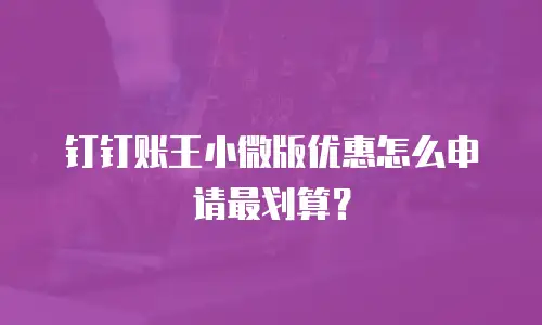 钉钉账王小微版优惠怎么申请最划算？