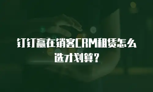 钉钉赢在销客CRM租赁怎么选才划算？