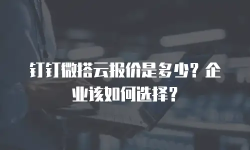 钉钉微搭云报价是多少？企业该如何选择？