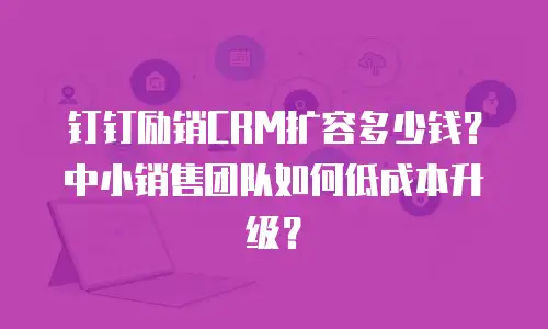 钉钉励销CRM扩容多少钱？中小销售团队如何低成本升级？