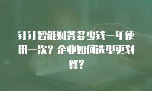 钉钉智能财务多少钱一年使用一次？企业如何选型更划算？