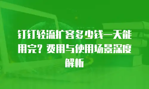 钉钉轻流扩容多少钱一天能用完？费用与使用场景深度解析