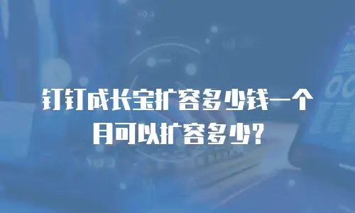 钉钉成长宝扩容多少钱一个月可以扩容多少？