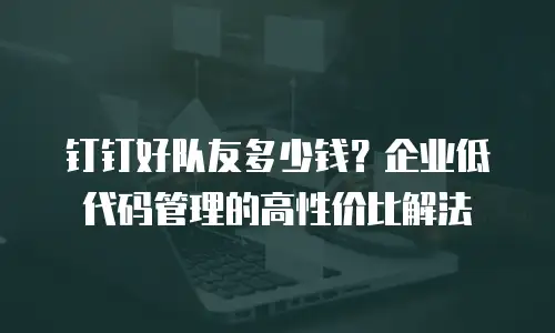 钉钉好队友多少钱？企业低代码管理的高性价比解法
