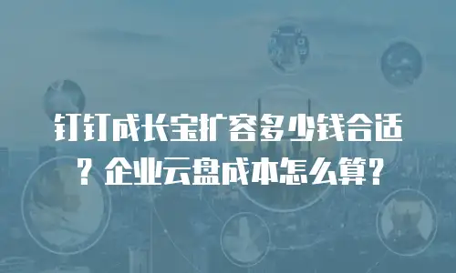 钉钉成长宝扩容多少钱合适？企业云盘成本怎么算？