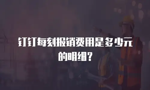 钉钉每刻报销费用是多少元的明细？
