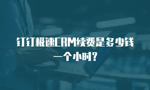 钉钉极速CRM续费是多少钱一个小时？