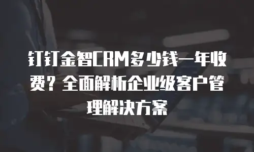 钉钉金智CRM多少钱一年收费？全面解析企业级客户管理解决方案