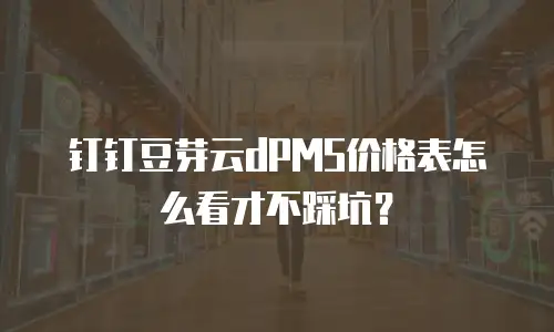 钉钉豆芽云dPMS价格表怎么看才不踩坑？