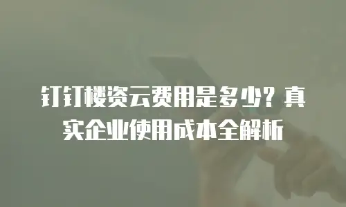 钉钉楼资云费用是多少？真实企业使用成本全解析