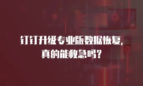 钉钉升级专业版数据恢复，真的能救急吗？