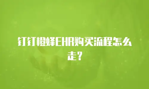 钉钉橙蜂EHR购买流程怎么走？