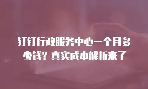 钉钉行政服务中心一个月多少钱？真实成本解析来了