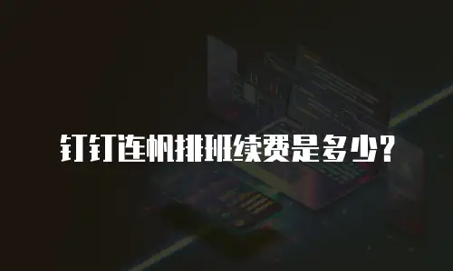 钉钉连帆排班续费是多少？