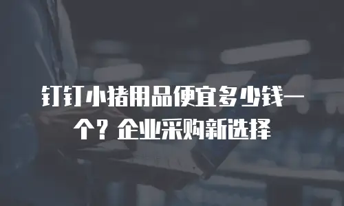 钉钉小猪用品便宜多少钱一个？企业采购新选择