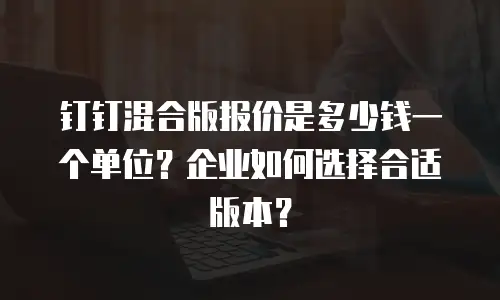 钉钉混合版报价是多少钱一个单位？企业如何选择合适版本？