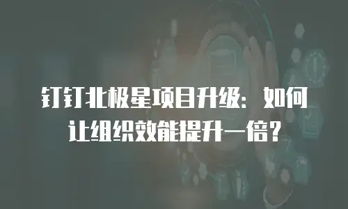 钉钉北极星项目升级：如何让组织效能提升一倍？