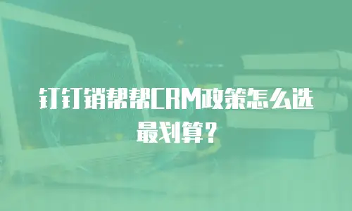 钉钉销帮帮CRM政策怎么选最划算？