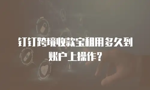钉钉跨境收款宝租用多久到账户上操作？