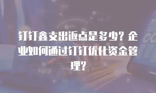 钉钉鑫支出返点是多少？企业如何通过钉钉优化资金管理？