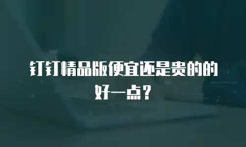 钉钉精品版便宜还是贵的的好一点？