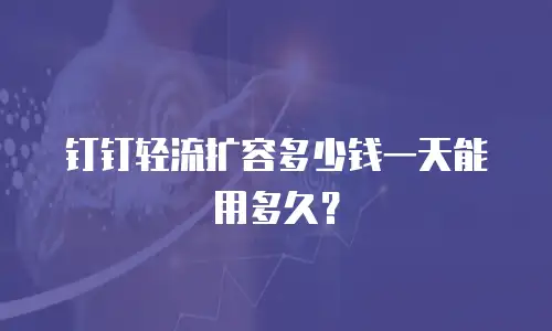 钉钉轻流扩容多少钱一天能用多久？