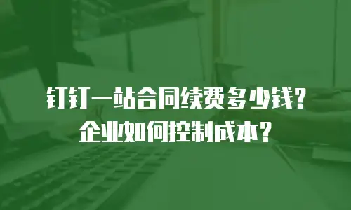 钉钉一站合同续费多少钱？企业如何控制成本？