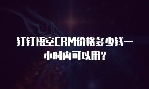 钉钉悟空CRM价格多少钱一小时内可以用？