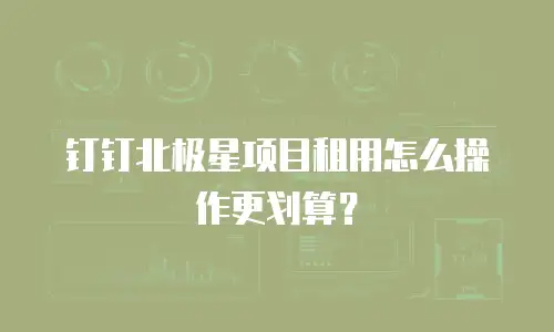 钉钉北极星项目租用怎么操作更划算？