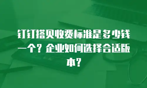 钉钉搭贝收费标准是多少钱一个？企业如何选择合适版本？