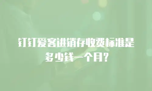 钉钉爱客进销存收费标准是多少钱一个月？