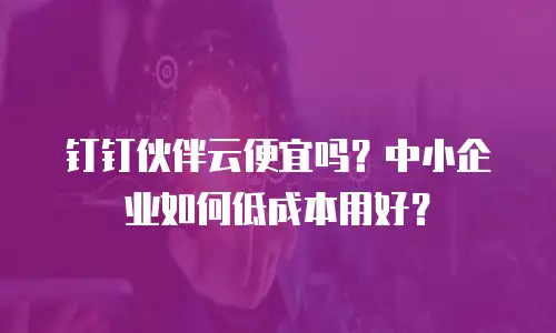 钉钉伙伴云便宜吗？中小企业如何低成本用好？