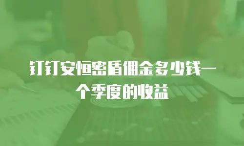 钉钉安恒密盾佣金多少钱一个季度的收益