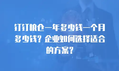 钉钉粮仓一年多少钱一个月多少钱？企业如何选择适合的方案？