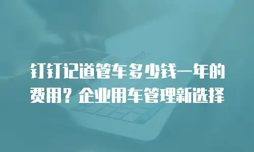 钉钉记道管车多少钱一年的费用？企业用车管理新选择