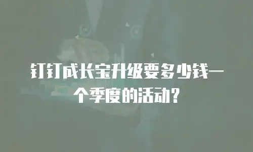 钉钉成长宝升级要多少钱一个季度的活动？