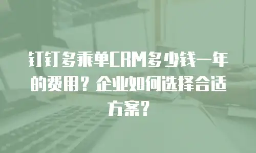 钉钉多乘单CRM多少钱一年的费用？企业如何选择合适方案？
