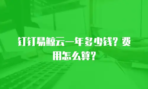 钉钉易鲸云一年多少钱？费用怎么算？