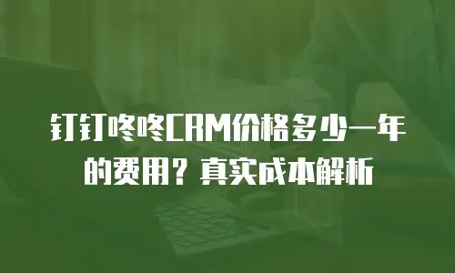 钉钉咚咚CRM价格多少一年的费用？真实成本解析