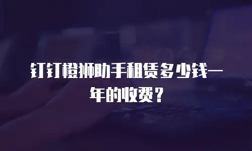 钉钉橙狮助手租赁多少钱一年的收费？