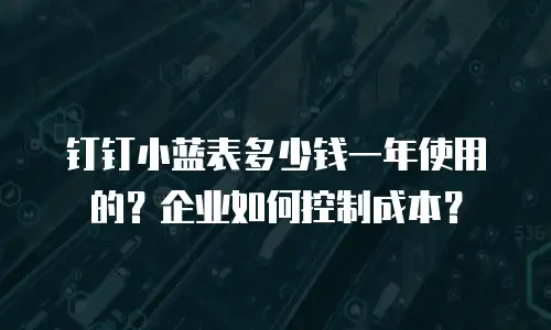 钉钉小蓝表多少钱一年使用的？企业如何控制成本？