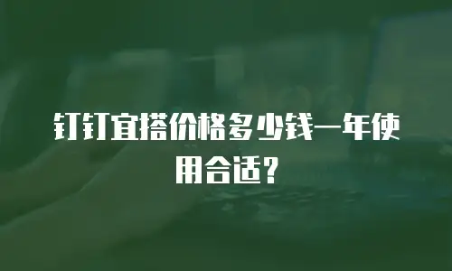 钉钉宜搭价格多少钱一年使用合适？