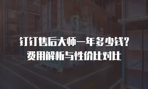 钉钉售后大师一年多少钱？费用解析与性价比对比