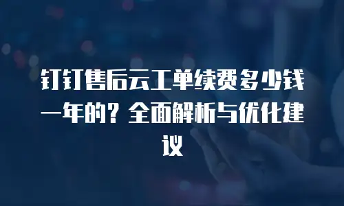钉钉售后云工单续费多少钱一年的？全面解析与优化建议