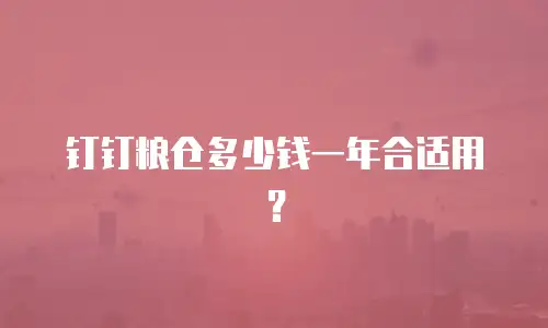 钉钉粮仓多少钱一年合适用？