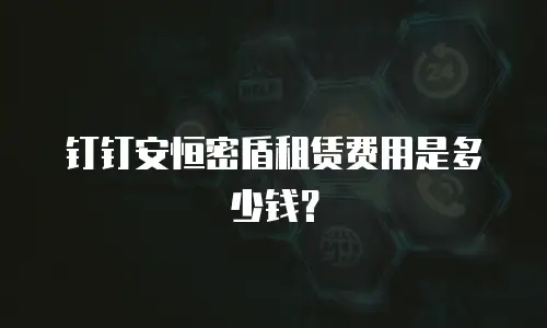 钉钉安恒密盾租赁费用是多少钱？