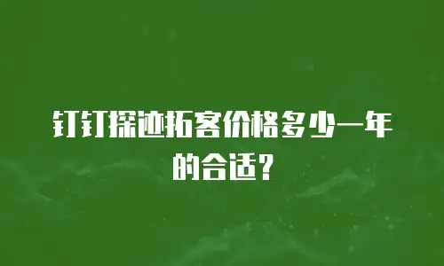 钉钉探迹拓客价格多少一年的合适？
